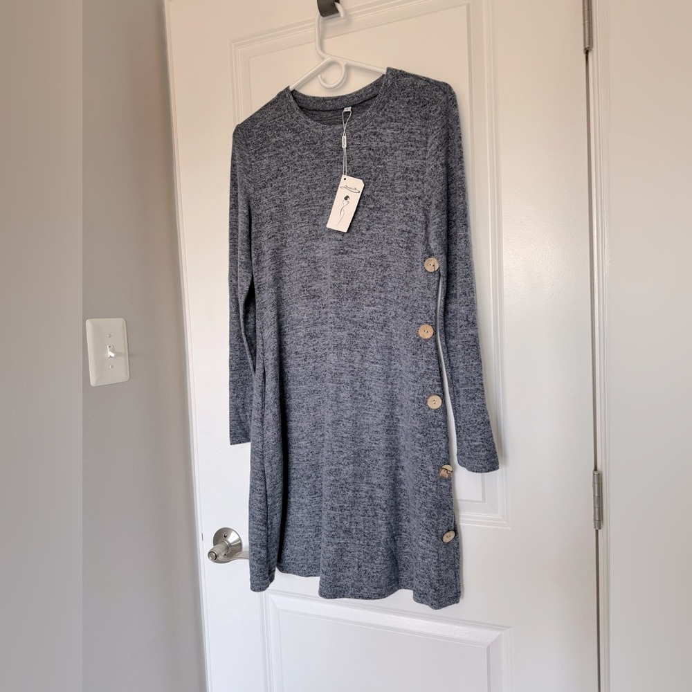Women's Dusty Blue Tunic Dress (Small)